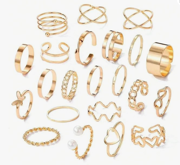 YouBella Celebrity-Inspired Stackable Rings Set – Elegant Multi-Ring Fashion Jewellery