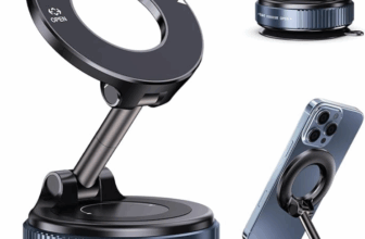 Highyes 360° Magnetic Car Mobile Holder – Dashboard Vacuum Suction Mount with Strong Magnet & Shockproof Grip