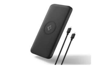 Spigen 10000 mAh Wireless Charging Power Bank – Compact Portable Charger with Wireless & Wired Output