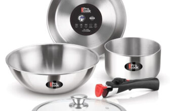 MILTON Pro Cook Tri-Ply Stainless Steel Cookware Set (5-Piece) with Detachable Handle | Induction & Gas Compatible