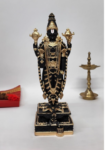 Gold Art India Tirupati Balaji Idol – Black & Gold Venkateswara Swamy Murti for Home Temple and Car Dashboard