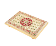 CHEADLE Handcrafted Multicolor Wooden Chowki for Temple & Home Pooja