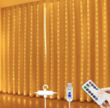 Gesto USB Curtain LED String Light – 300 LEDs, Multicolor / Warm White, 3 m × 3 m Curtain Decoration