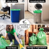 Honest Home Garbage Bags Medium – 120 Pack Drawstring Dustbin Bags (19×21 Inches) | Leak-Proof & Tear-Resistant