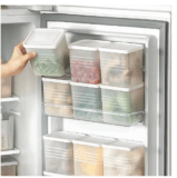 Satpurush 6-Pack 1200 ml Fridge Storage Boxes – Freezer & Refrigerator Organizer (White, Airtight)