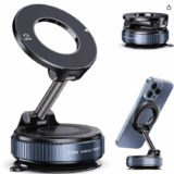 Highyes 360° Magnetic Car Mobile Holder – Dashboard Vacuum Suction Mount with Strong Magnet & Shockproof Grip