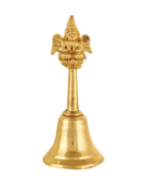 Brass Pooja Bell (Ghanti) – Cone Shape Temple Bell for Home & Mandir (8cm, 70g)