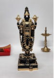 Gold Art India Tirupati Balaji Idol – Black & Gold Venkateswara Swamy Murti for Home Temple and Car Dashboard