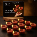 BUC Flameless & Smokeless LED Tea Light Candle – Transparent Acrylic (Yellow, Pack of 6)