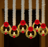 Divyakosh Decorative Wall Hanging with LED String Lights – Ethnic Diwali Decor Set