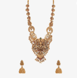 Yellow Chimes Traditional Layered Gold-Plated Temple Jewellery Set (Necklace + Earrings)