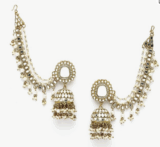 ZENEME Traditional “Bahubali” Jhumka Earrings – Antique Gold Finish