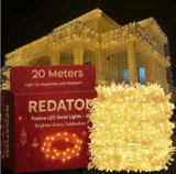 REDATOM 20 Meter High Brightness LED Pixel String Light – Warm White, Serial / Pixel Mode