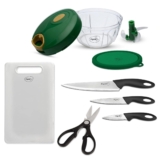 Pigeon by Stovekraft Kitchen Tools & Cutting Board Combo – 400 ml Chopper, 3 Knives, Scissors & Chopping Board Set