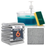 SHITHI ENTERPRISES 2-in-1 Liquid Soap Dispenser with Non-Scratch Wire Dishwashing Rags – Double Layer Design, Pack of 6, Ideal for Kitchen & Multipurpose Use