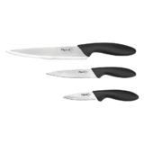 Pigeon Stainless Steel Knife Set – 3-Piece Chef, Utility & Paring Knives with Contoured Handles, Hollow Ground Edges, Dishwasher Safe