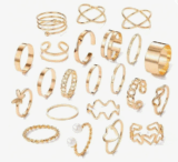 YouBella Celebrity-Inspired Stackable Rings Set – Elegant Multi-Ring Fashion Jewellery