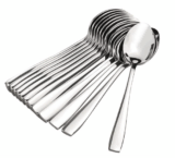 Kodenipr Club Stainless Steel Medium Dinner Spoon Set – Pack of 12, 16 cm Length, Budget-Friendly Cutlery