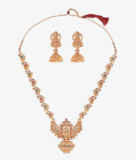 Zaveri Pearls Gold-Tone Goddess Temple Peacock Necklace & Earring Set (ZPFK7691)